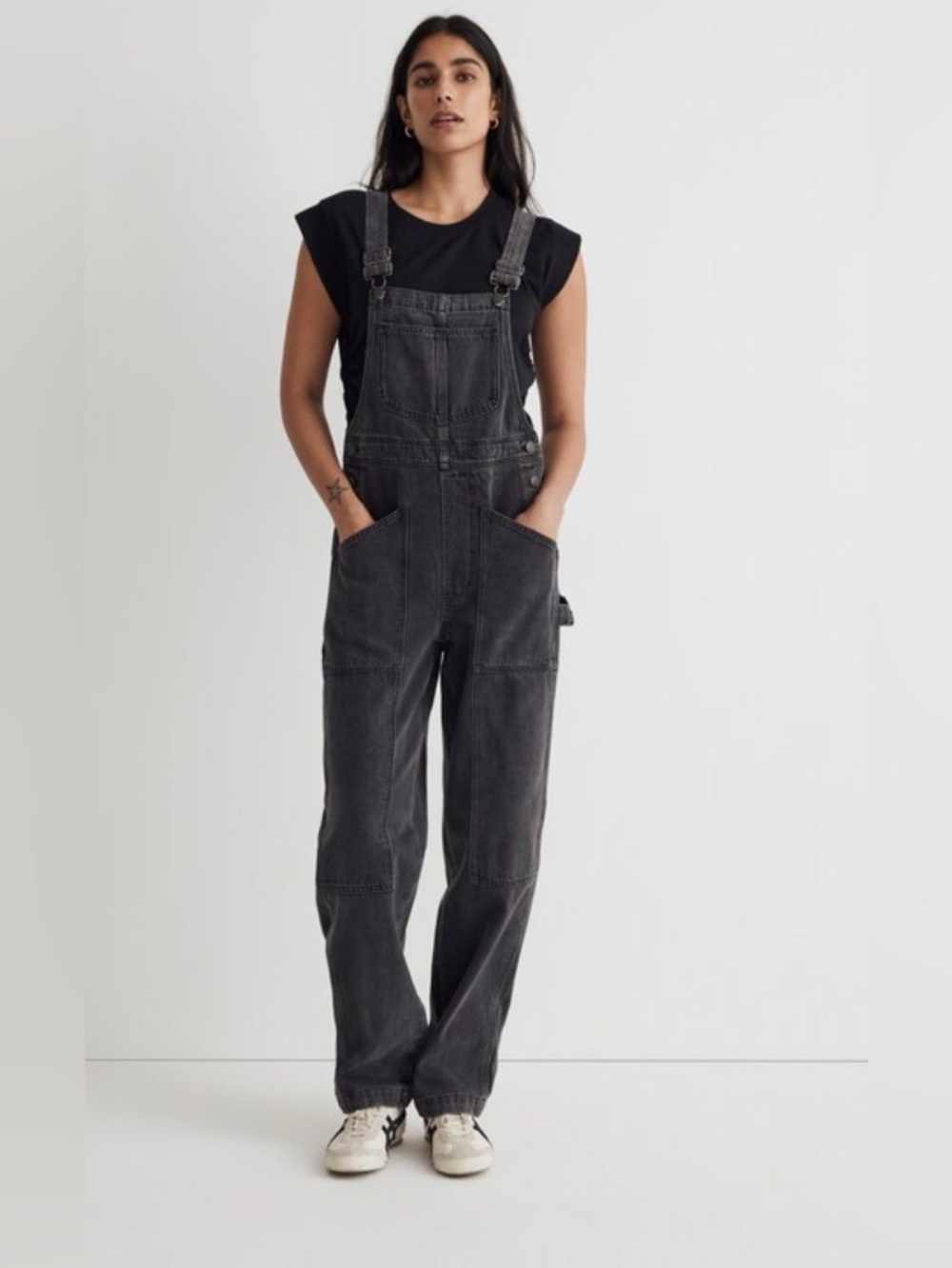 Madewell Denim Oversized Carpenter Overalls in Hartwell Wash